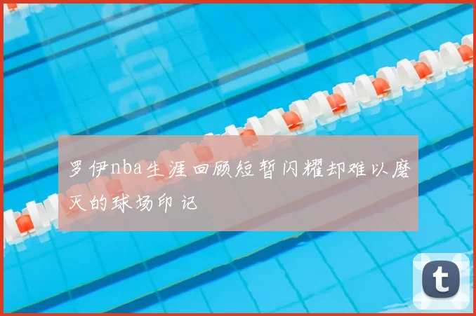 罗伊nba生涯回顾短暂闪耀却难以磨灭的球场印记